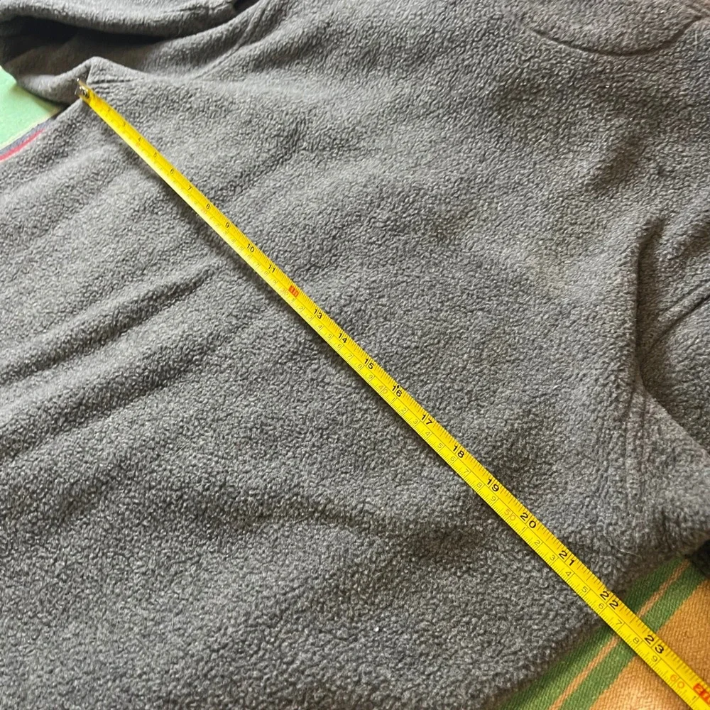Lands End Fleece Pullover Mens M Gray 1/4 Zip Sherpa Made in USA AV93